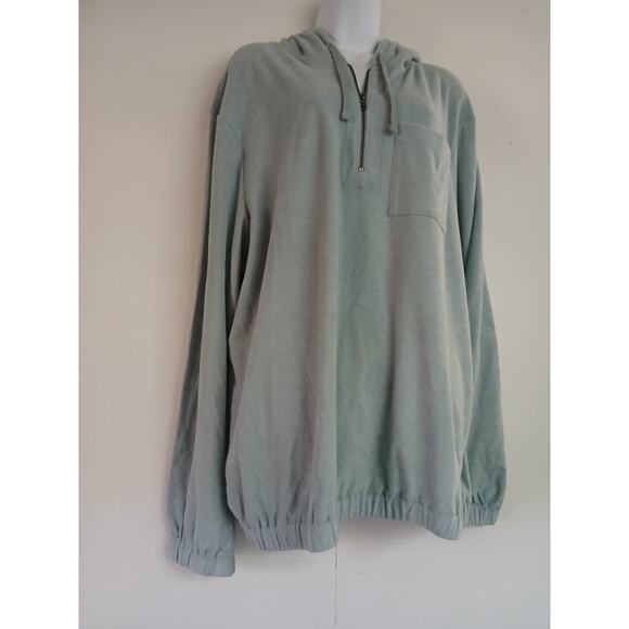 Madewell Terry Cloth Quarter-Zip Mens Hoodie Sweatshirt Size L - Picture 4 of 7